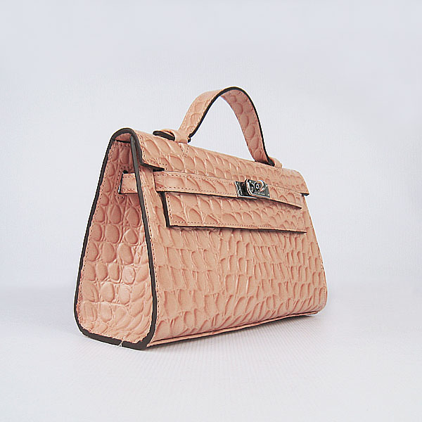 AAA Hermes Kelly 22 CM Stone Veins Leather Handbag Light Orange H008 On Sale - Click Image to Close